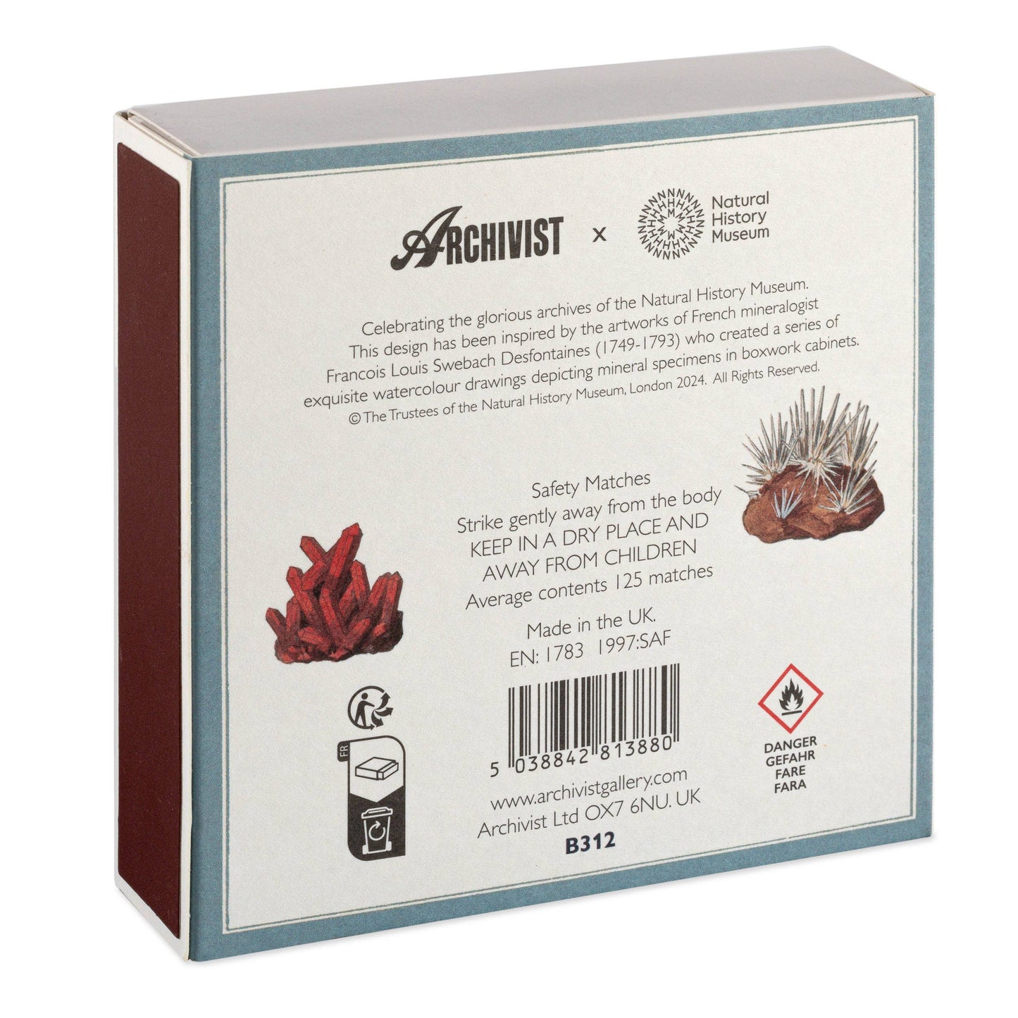 Natural History Museum Minerals | Square - Safety Matches