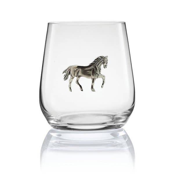 Menagerie Horse Stemless Wine Glass