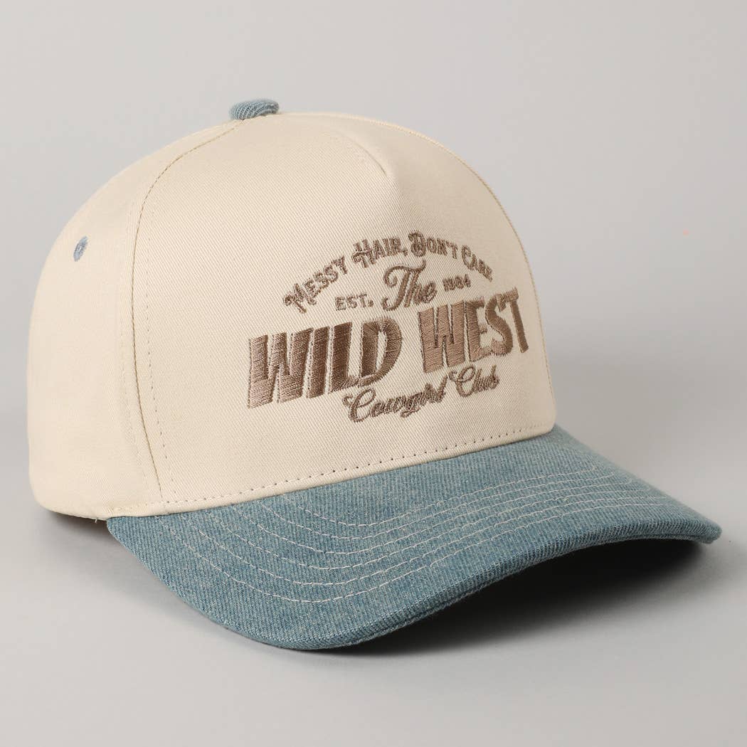 Messy Hair Wild West Cowgirl Club Embroidery Hat