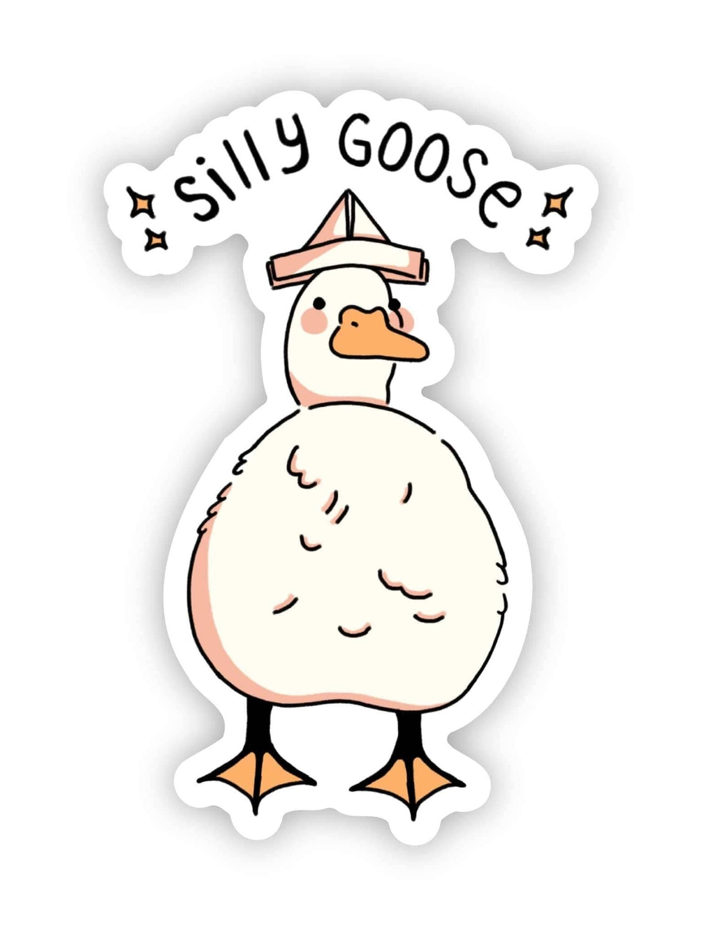 Silly goose animal pun with hat sticker