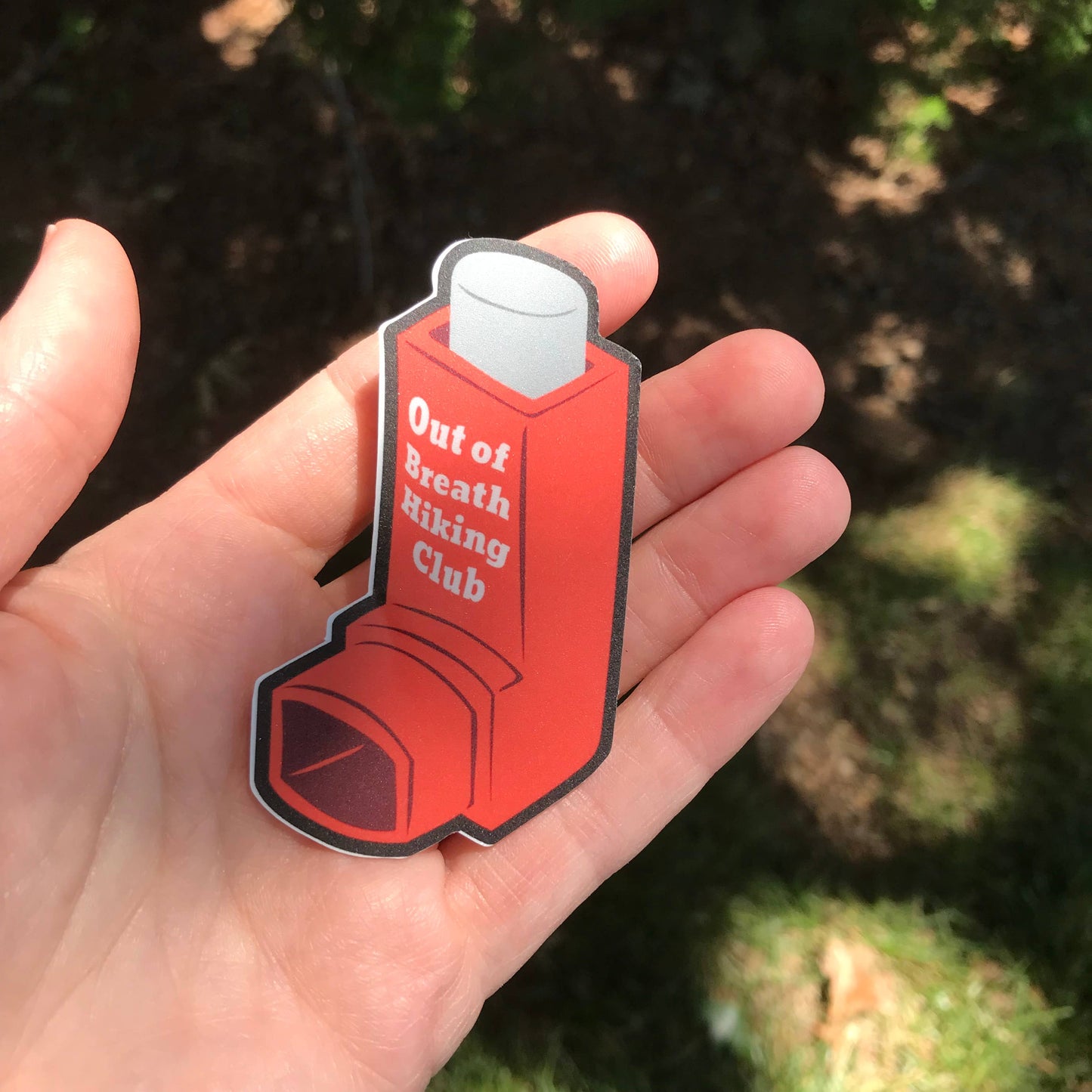 Out of Breath Hiking Club Inhaler Sticker