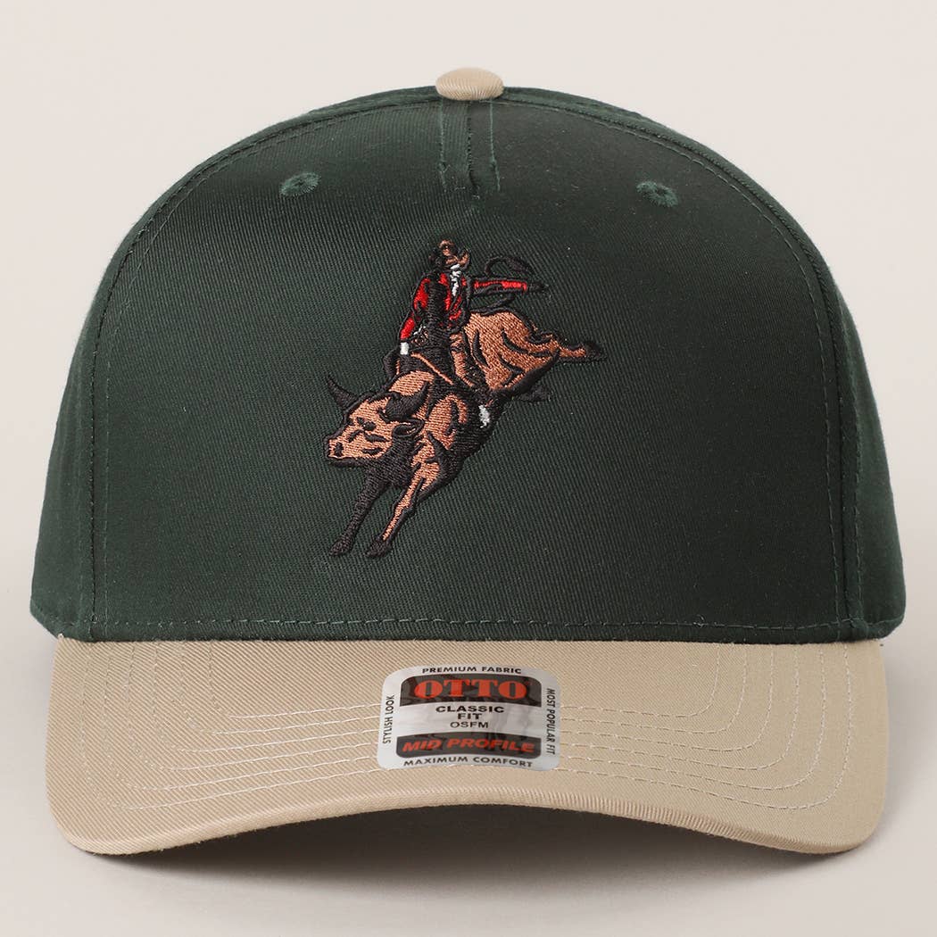 Rodeo Bull Rider Embroidered Trucker Hat