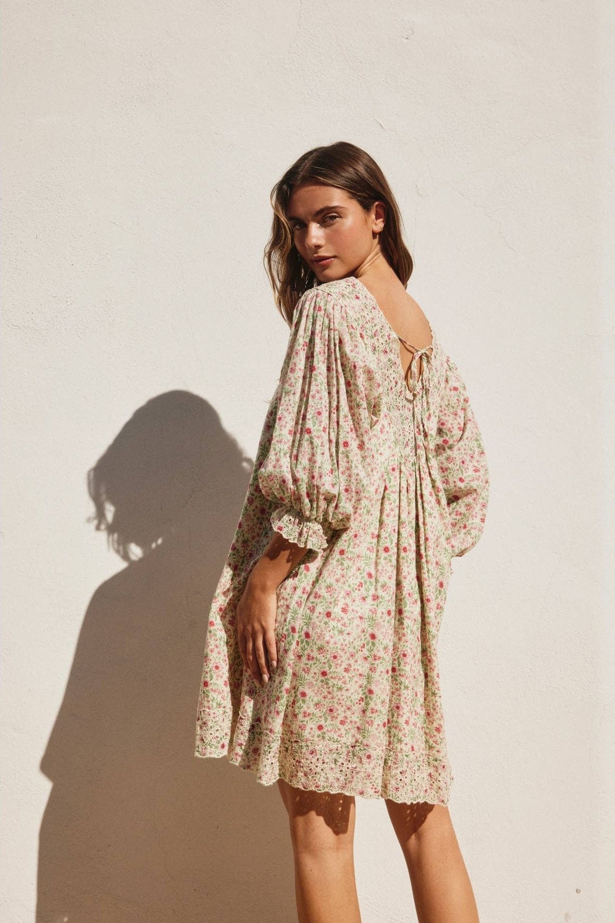 Timeless Love Eyelet Edged Mini Dress