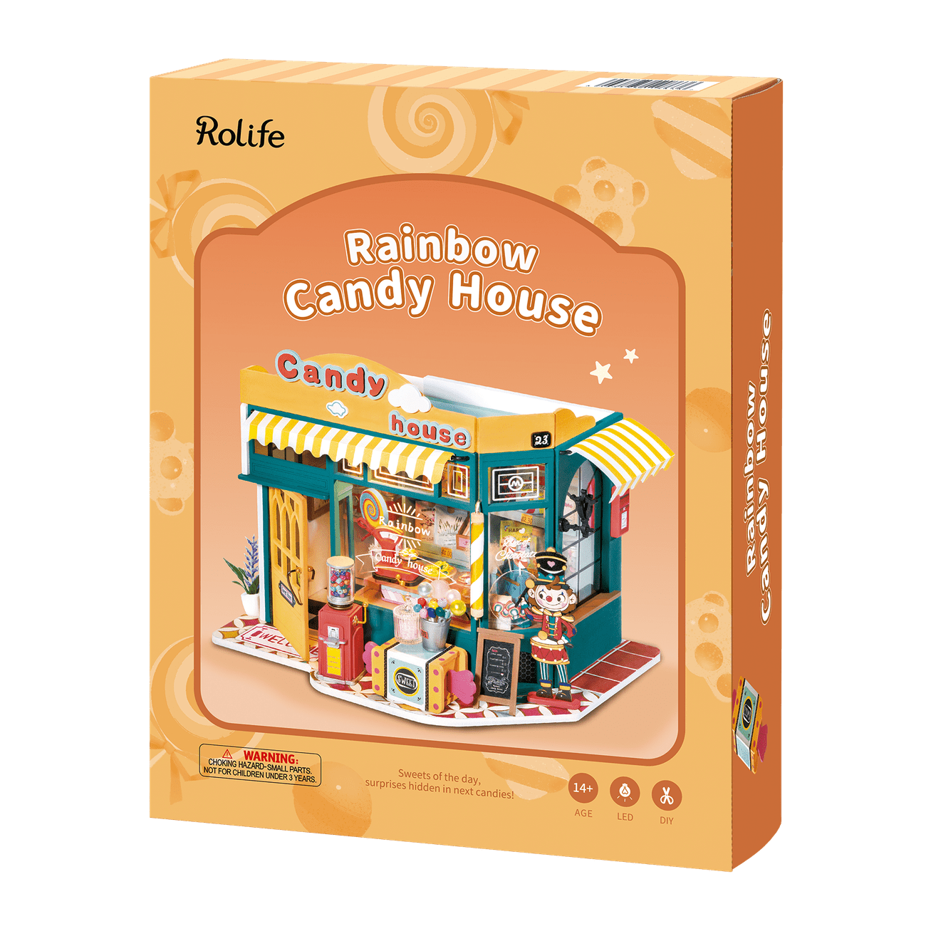 DIY Miniature Model Kit: Rainbow Candy House