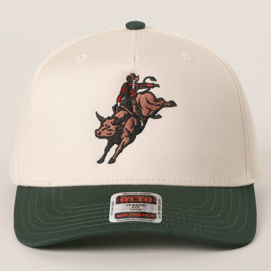 Rodeo Bull Rider Embroidered Trucker Hat