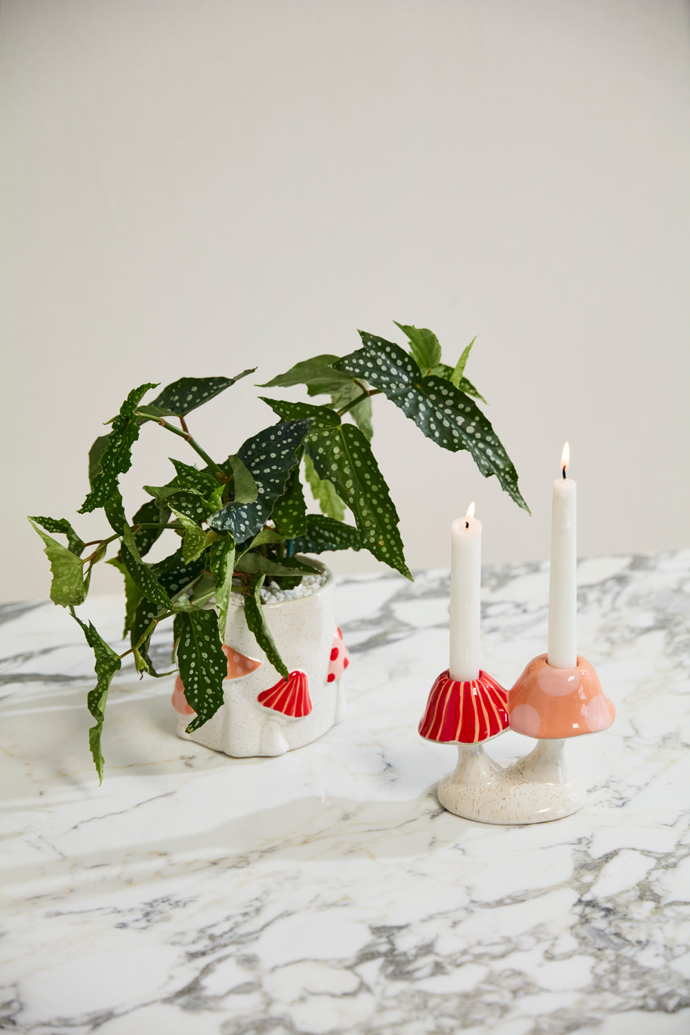 Cheerful Mushroom Candle Taper