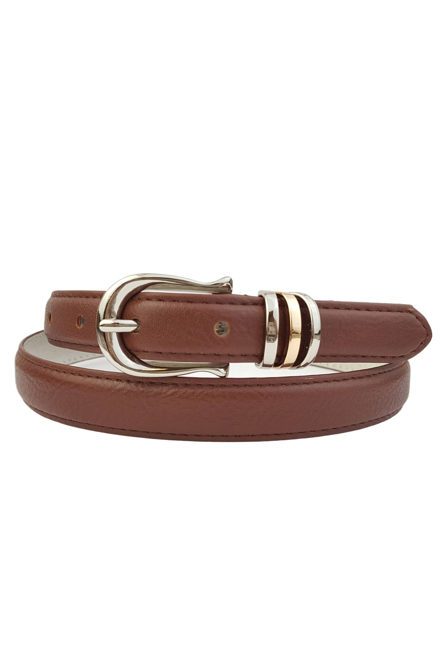 Classic Skinny Silver Buckle Belt