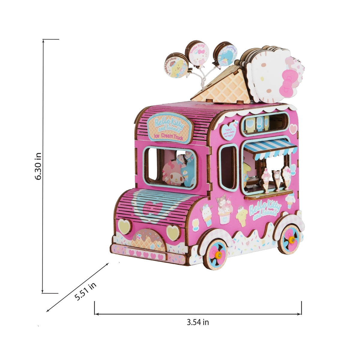 Hello Kitty® and Friends Wooden Music Box: Ice Cream Truck