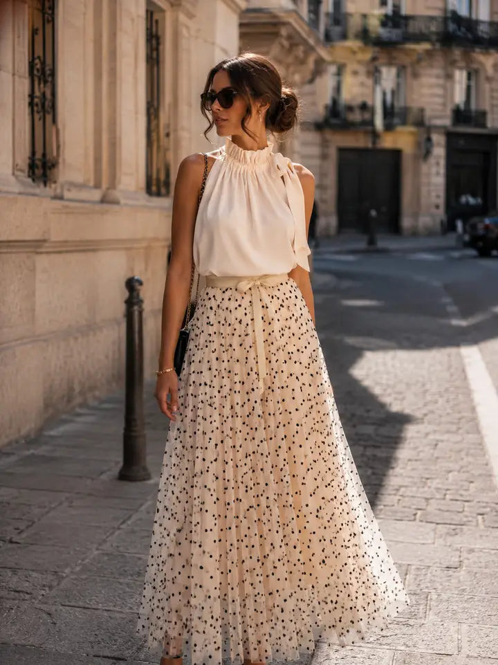 Aria Tulle Skirt with Large Polka Dots