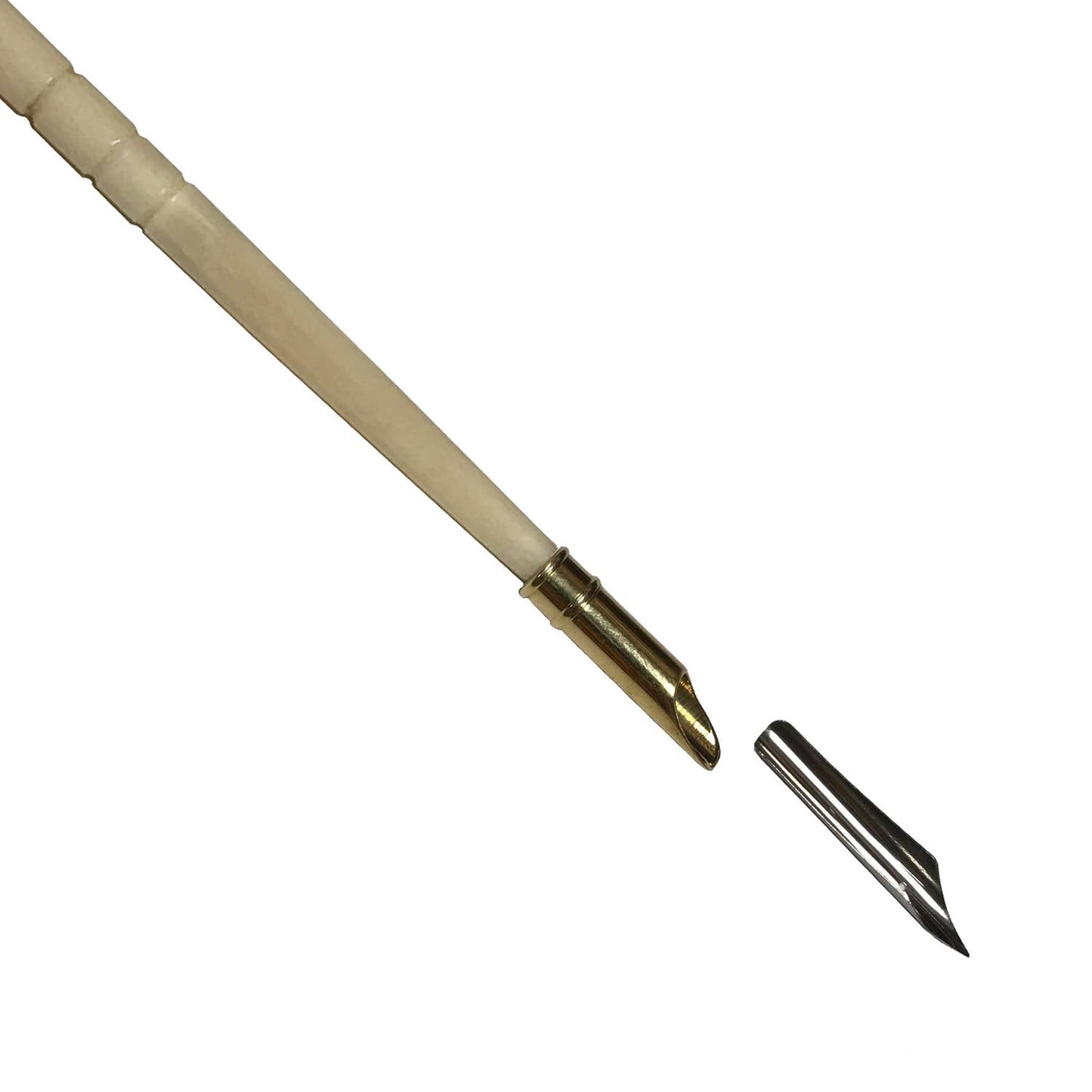 6" Turned Off-White Genuine Ox Bone Nib Pen