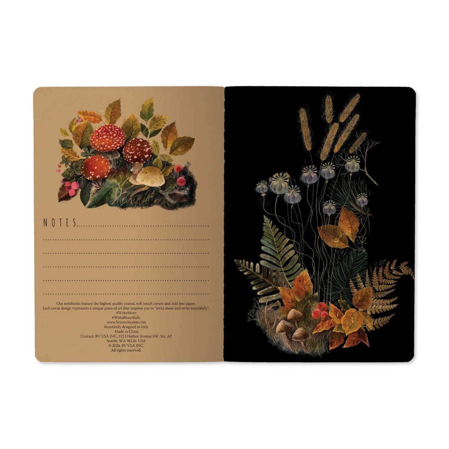 Softcover Notebook | Forest Mushrooms