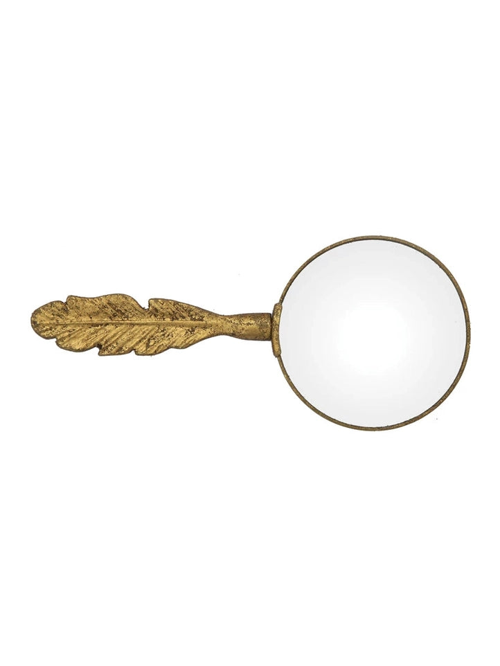 Pewter Magnifying Glass With Feather Handle