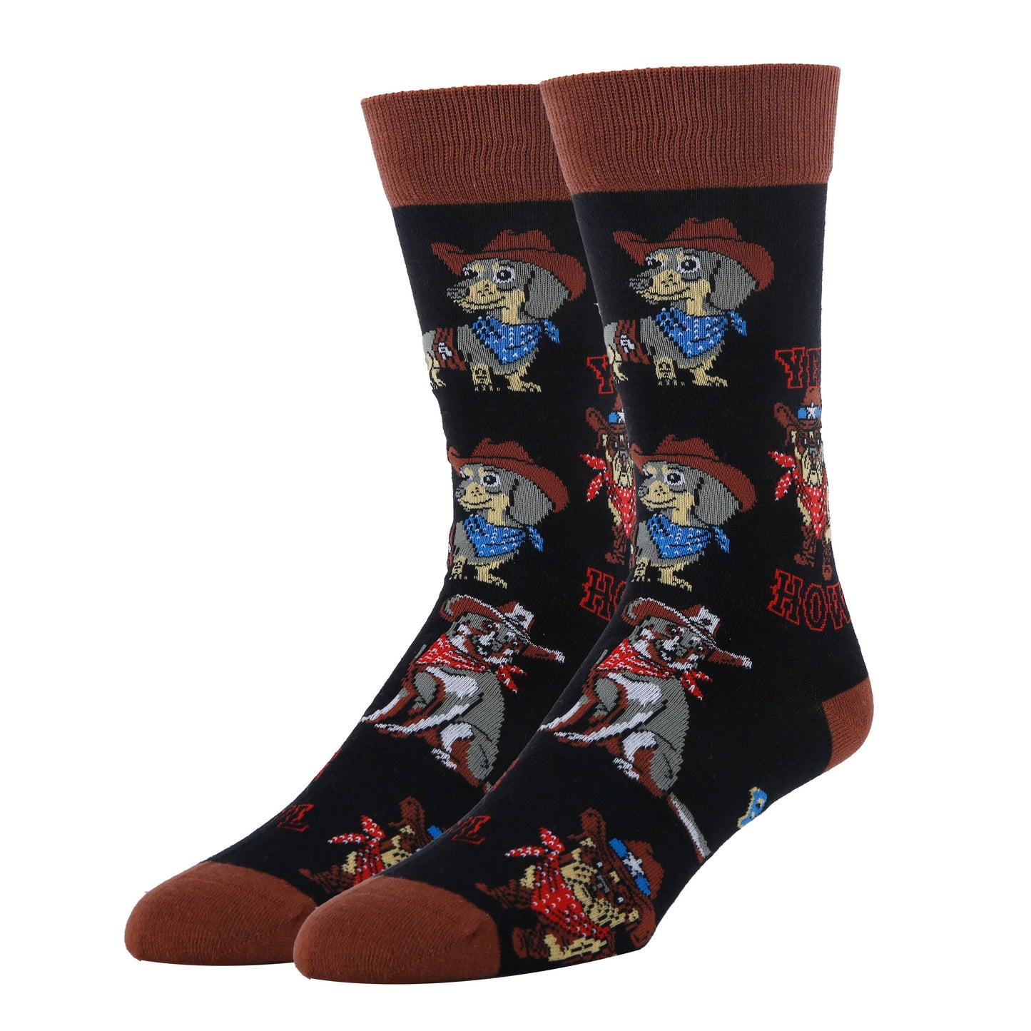 Yee Howl | Men's Western Crew Sock for Dog Lover