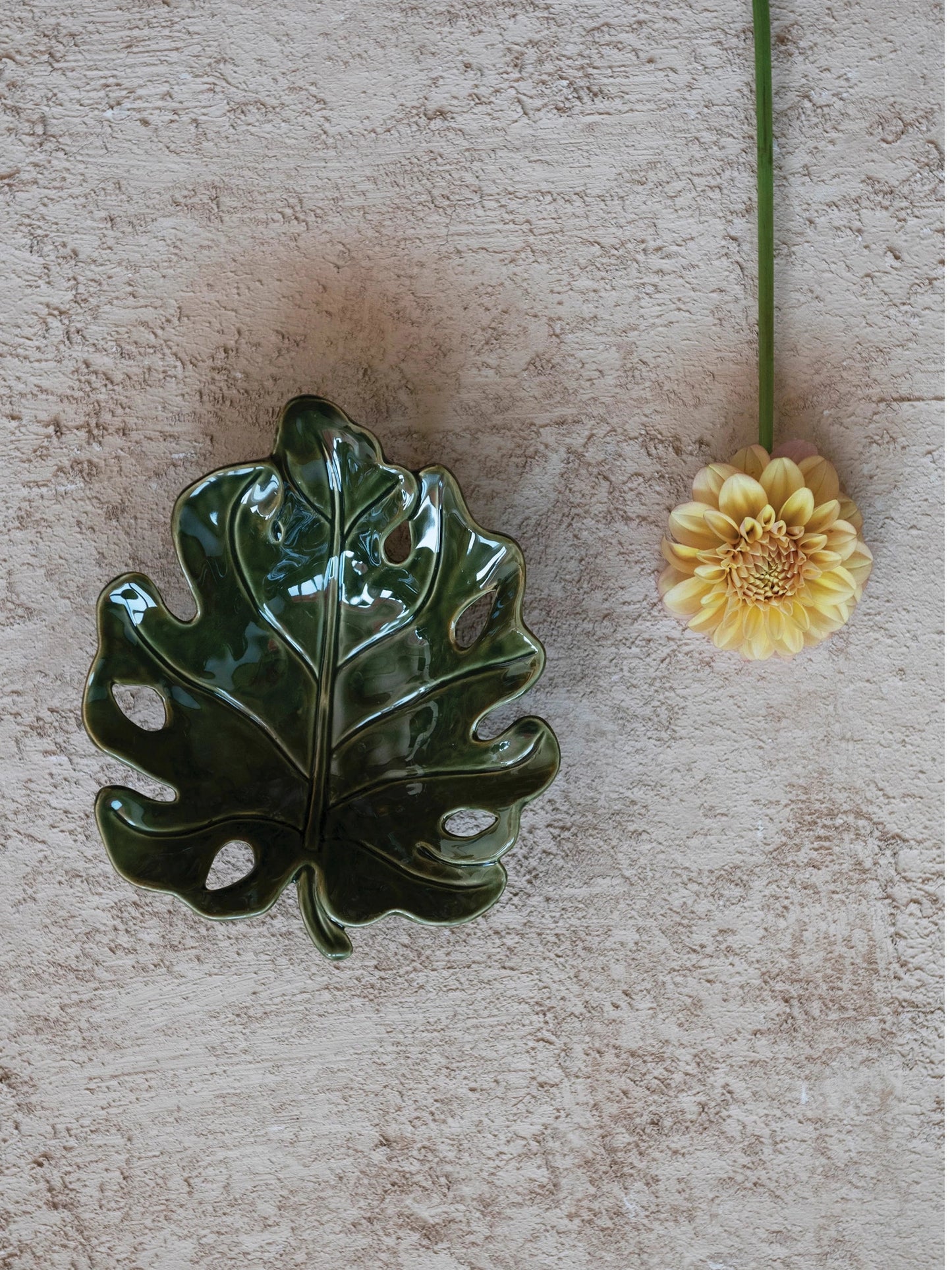 Glazed Stoneware Leaf Shaped Bowl