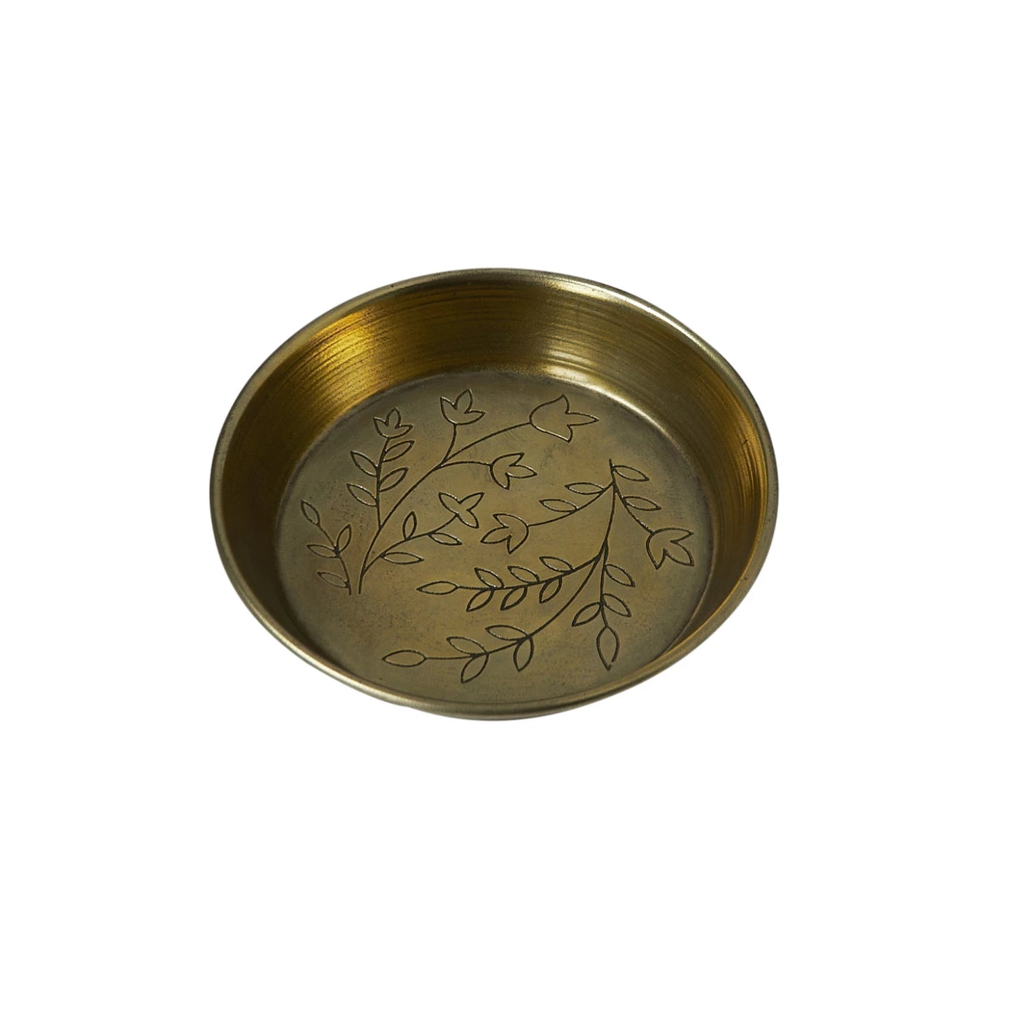 Metal Dish with Etched Floral Design