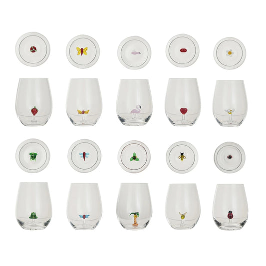 Stemless Wine Glass w/ Figure Inside, 10 Styles