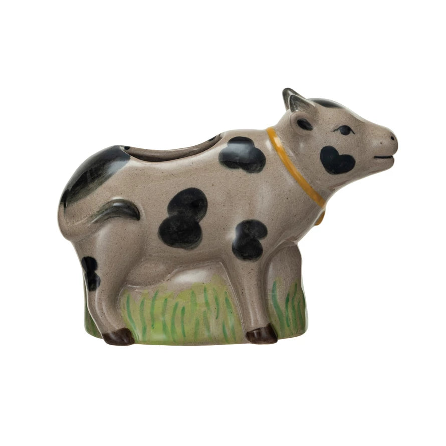 Stoneware Cow Shaped Vase