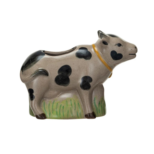 Stoneware Cow Shaped Vase