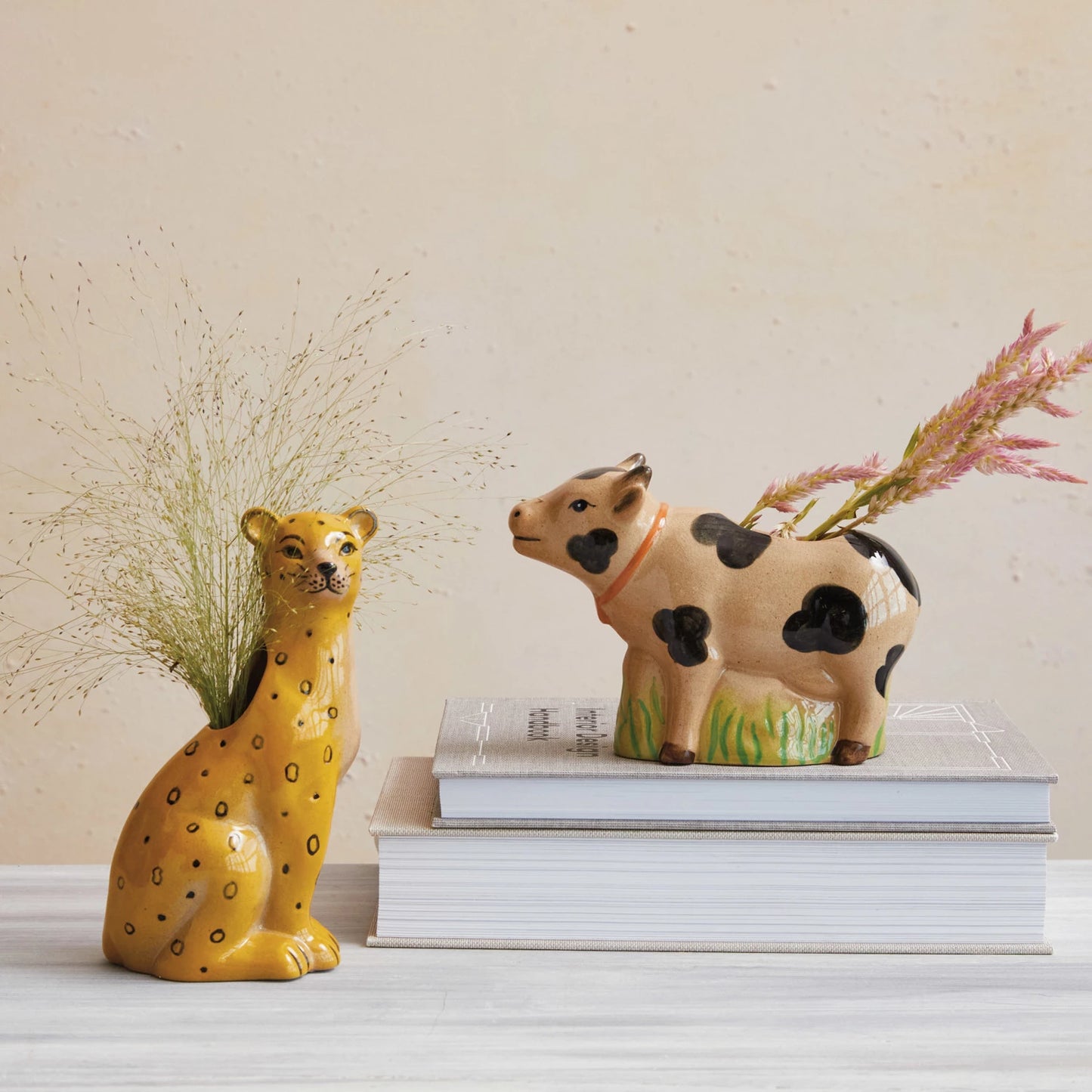 Stoneware Cow Shaped Vase