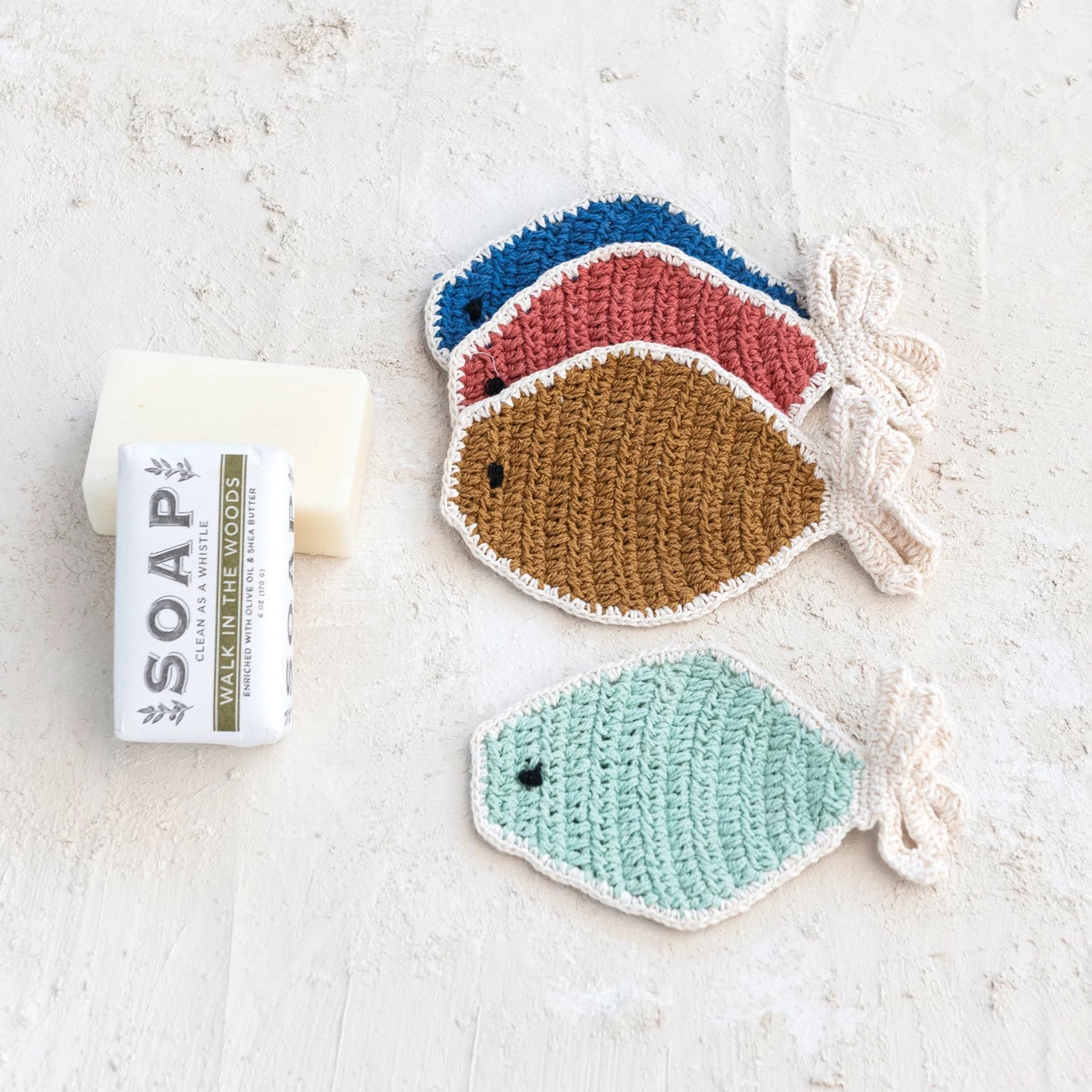 Cotton Crocheted Fish Shaped Dish Scrubber