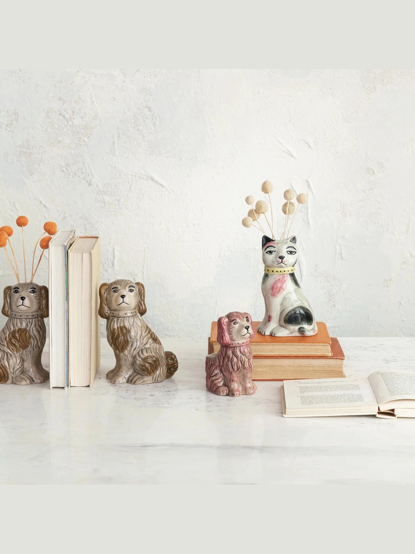 Ceramic Hand Painted Dog Vase | Medium