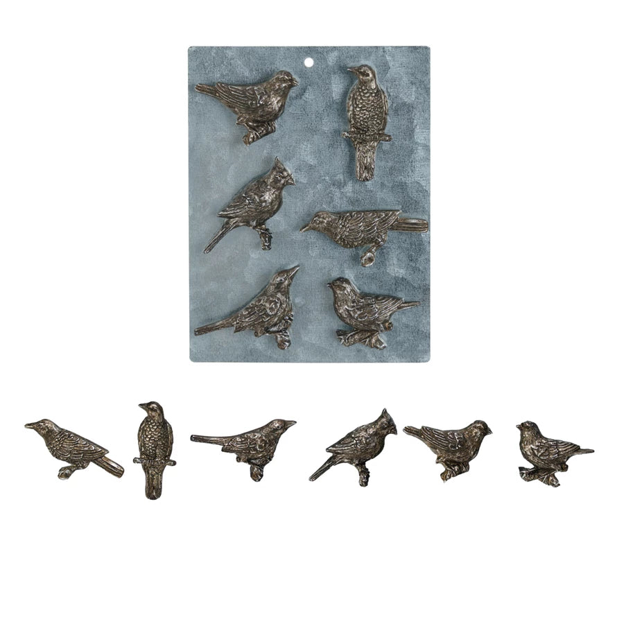 Pewter Bird Magnets on Card