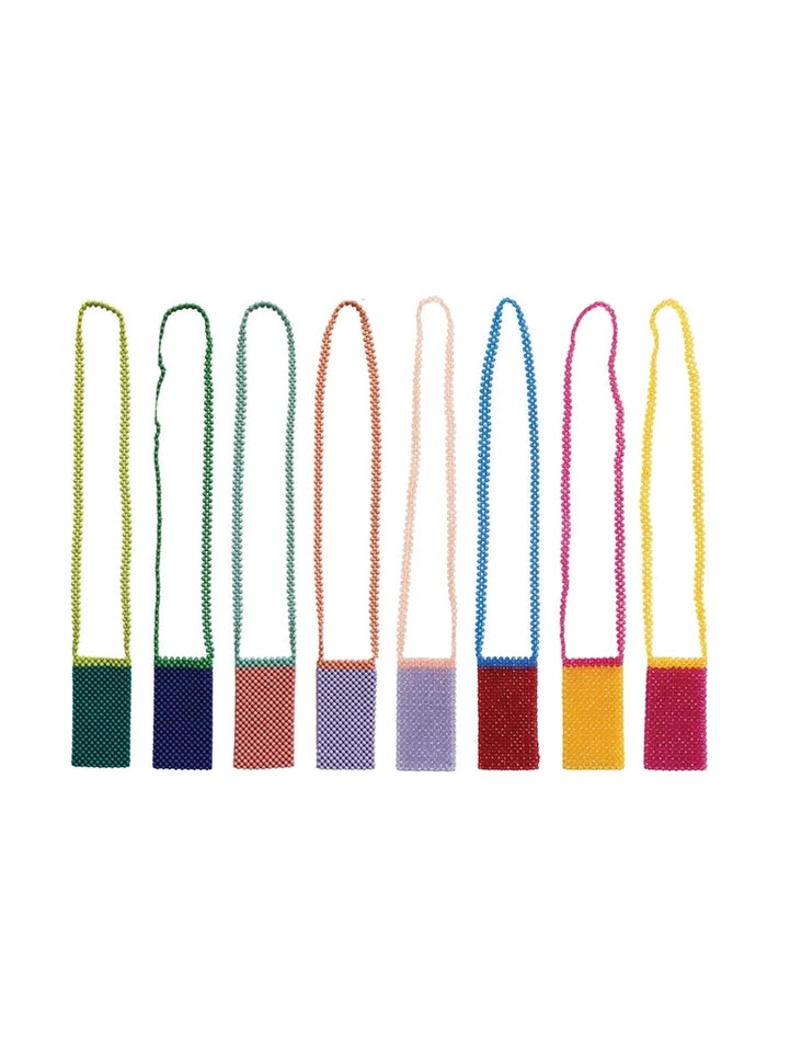Handmade Acrylic Beaded Two-Tone Crossbody Phone Case