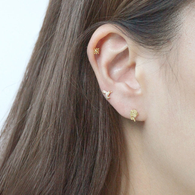 Tiny Hummingbird Screw Back Earring