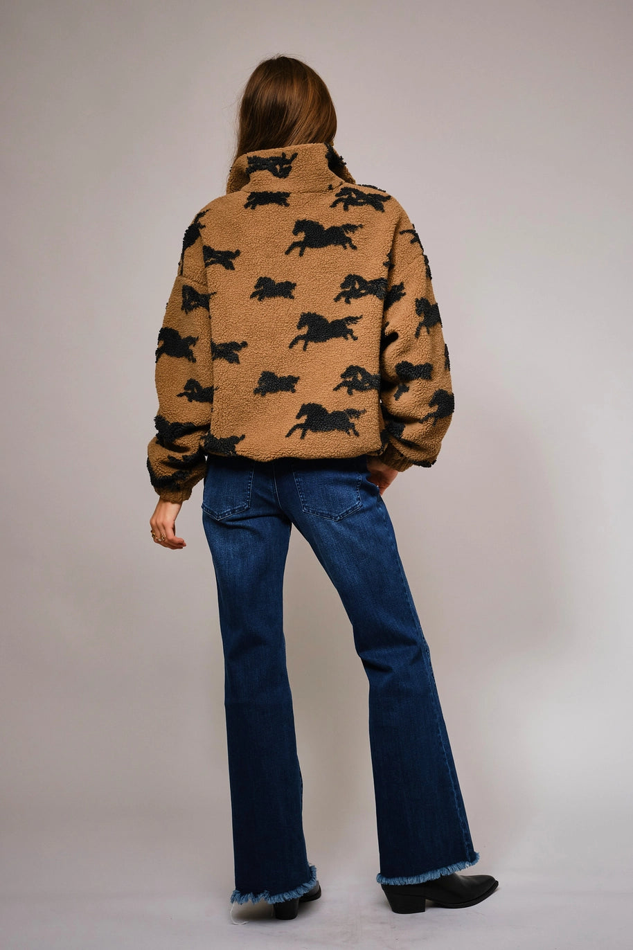 Wild Sherpa Oversized Zip-Up Jacket