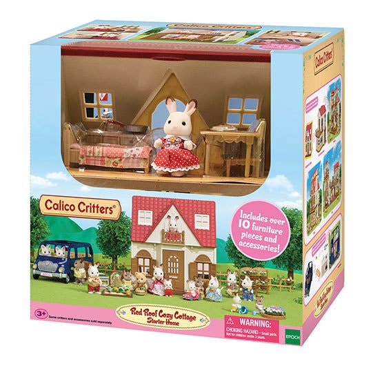 Dollhouse Playset, Red Roof Cozy Cottage, Collectible Toys