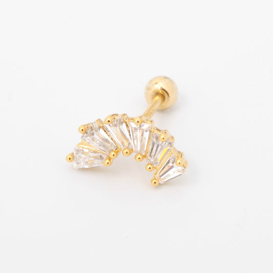 Tiny Keystone Screw Back Earring