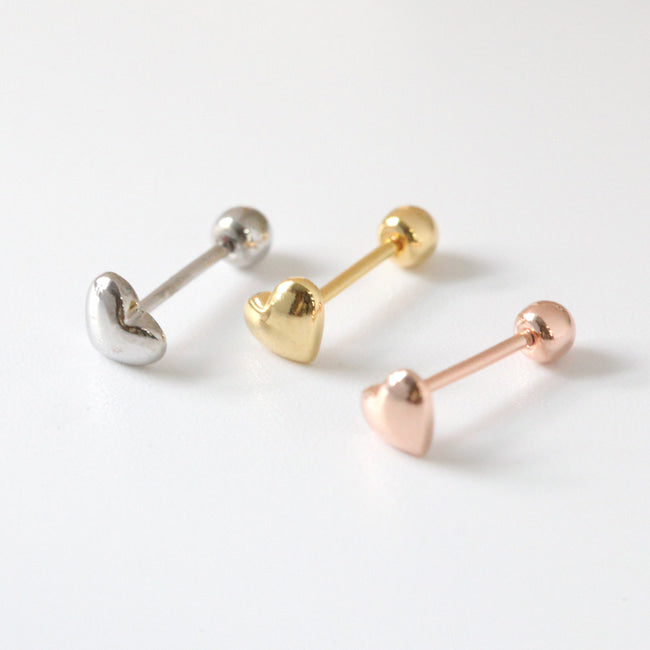 Tiny Heart Screw Back Earring
