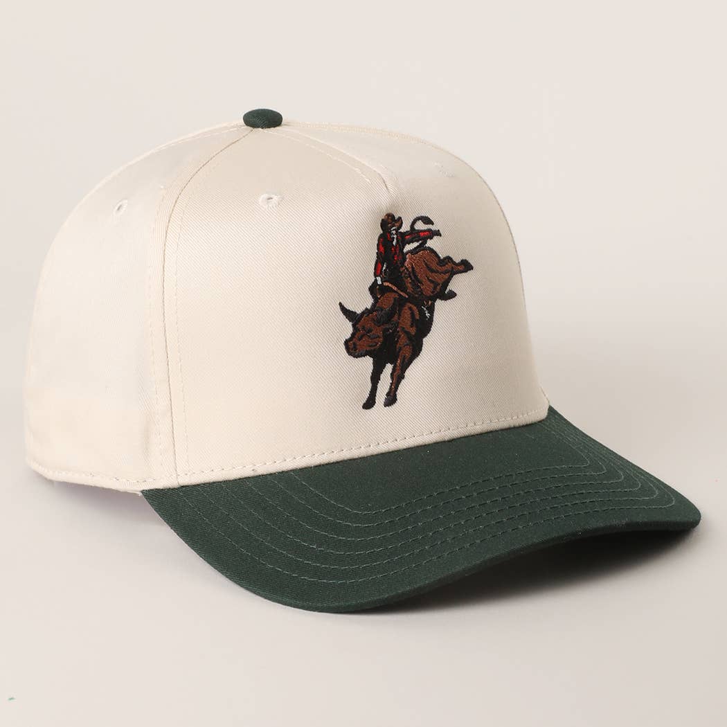 Rodeo Bull Rider Embroidered Trucker Hat