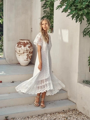 Snow White Lace Angel Maxi Dress
