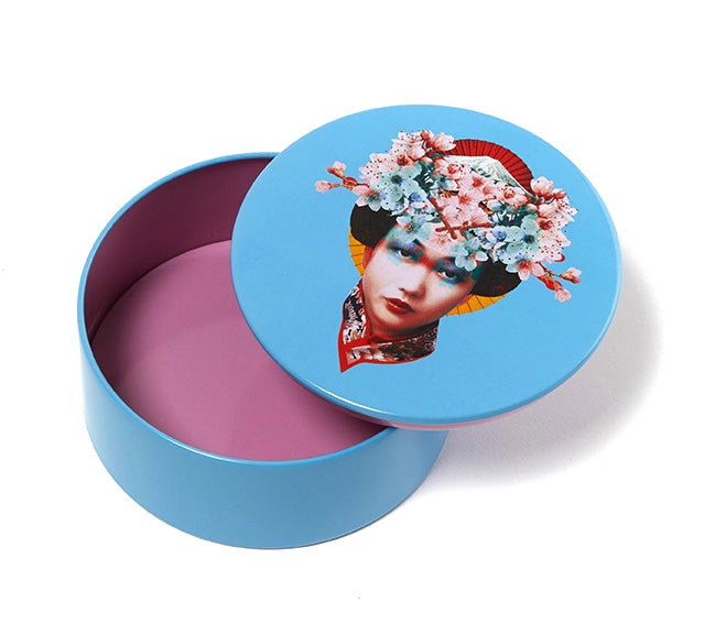 Miss Fuji Round Metal Tin Box