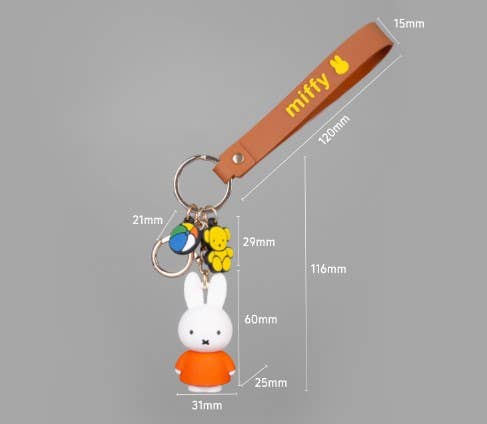 Green Miffy Character Figure Key Holder | Bag Charm | Gift Key Ring