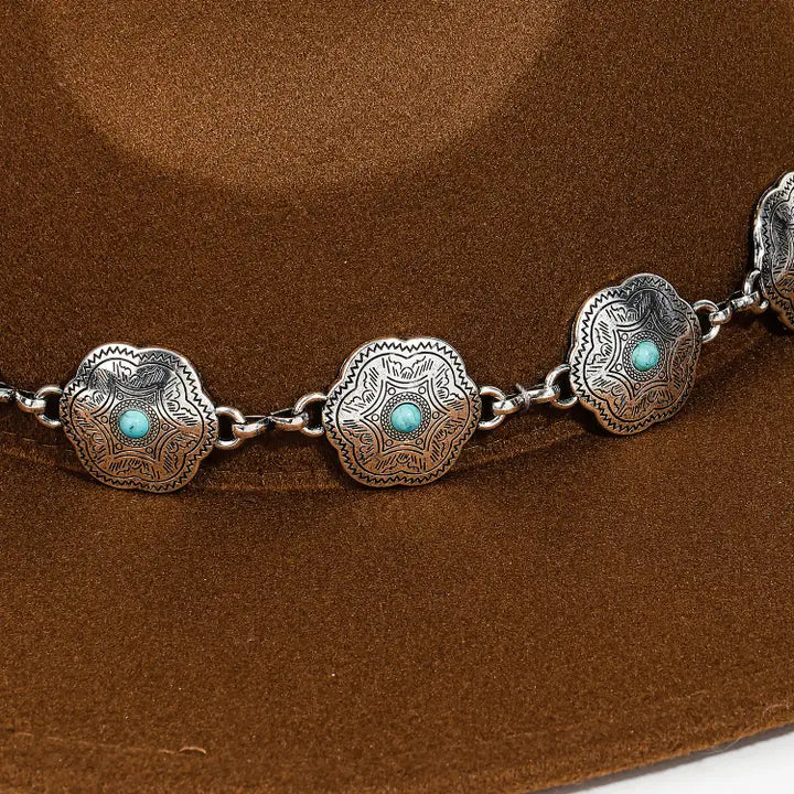 Chain Strap Fedora Hat