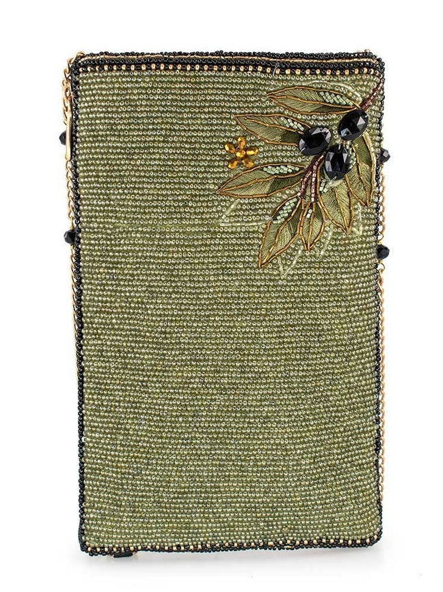 Olive Branch Beaded & Embroidered Crossbody Phone Bag