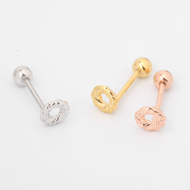 Tiny Coil Screw Back Earring