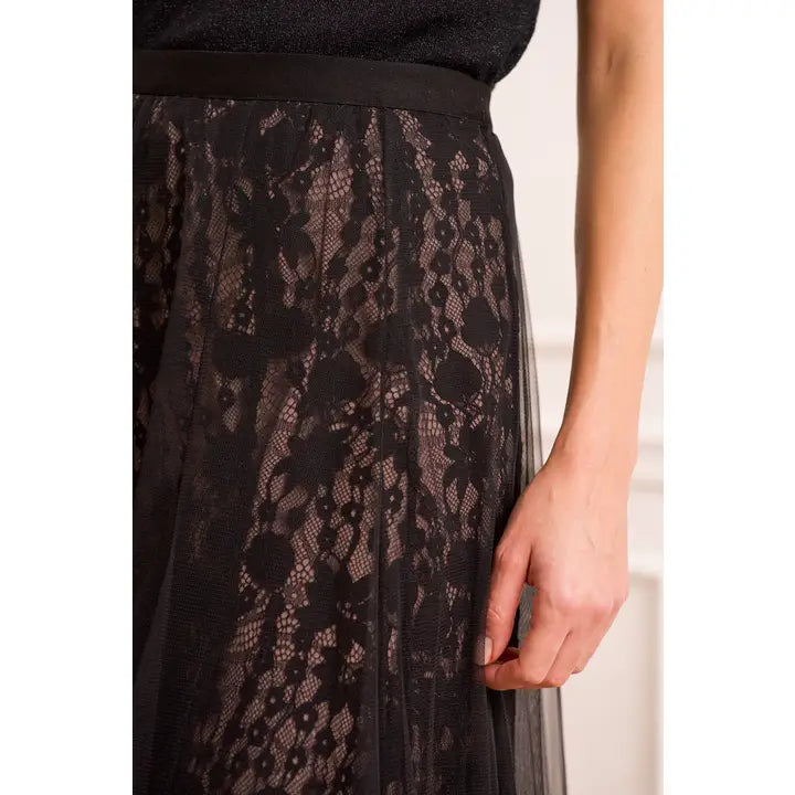 Jupe Tulle and Lace Maxi Skirt