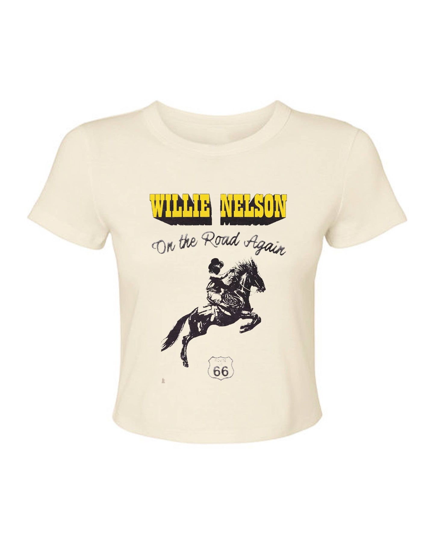 Willie Nelson Route 66 | Off White Licensed Micro Cropped Tee
