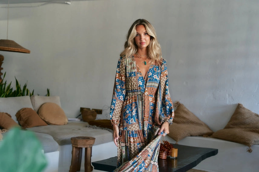 Izabelle Print Teresa Maxi Dress