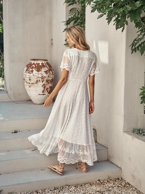 Snow White Lace Angel Maxi Dress