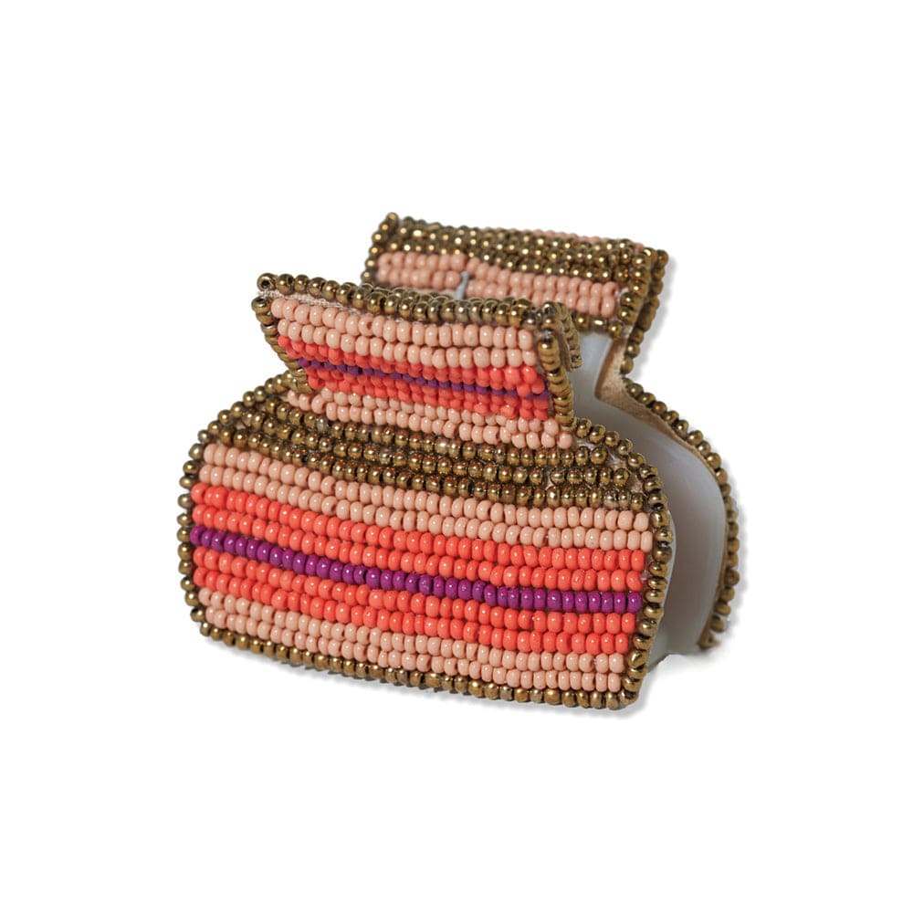 Gia Mixed Horizontal Stripes Small Claw Hair Clip