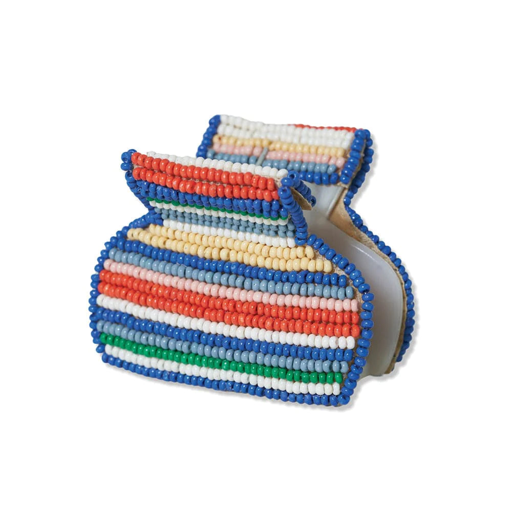 Gia Mixed Horizontal Stripes Small Claw Hair Clip
