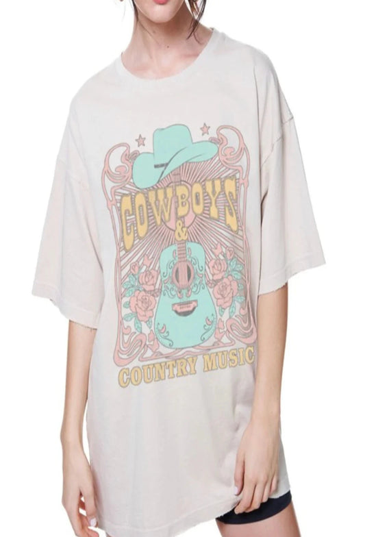 Cowboys & Country Music Oversized Tee