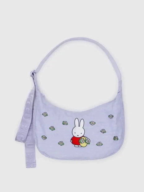 Medium Nylon Crescent Bag - Embroidered Miffy