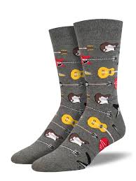 HOTSOX Men's Guitar Crew Socks