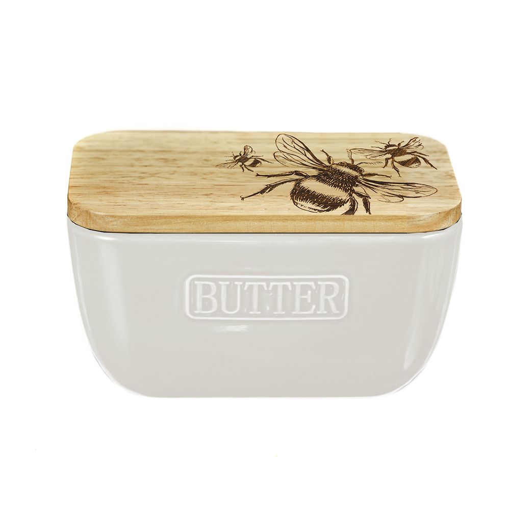 White Butter Dish | Bee