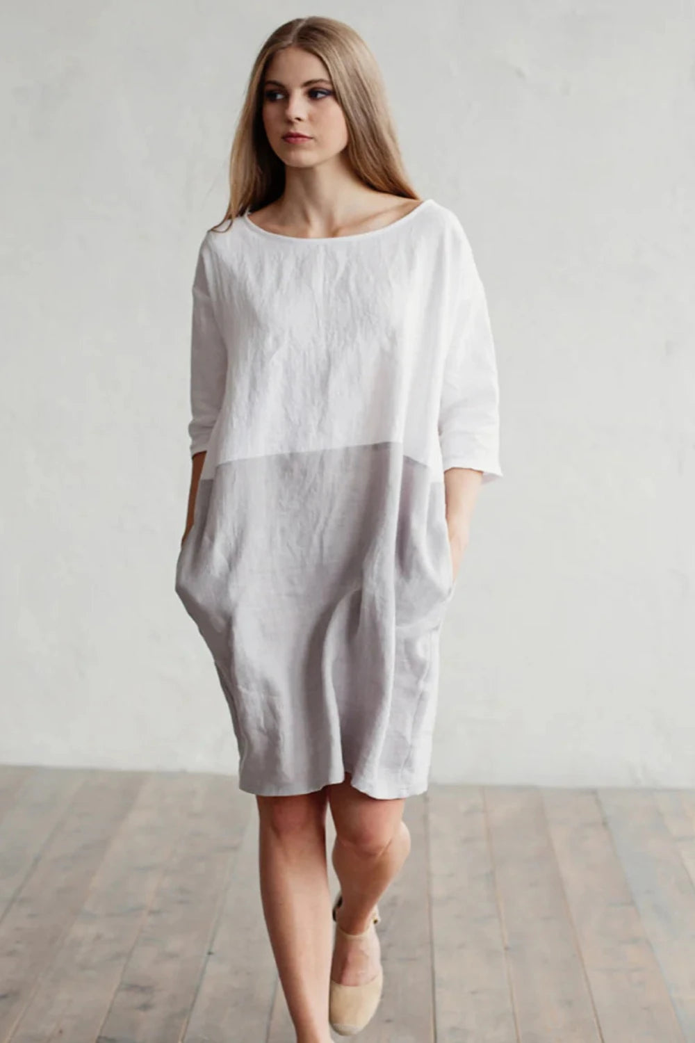 Color Block Linen Dress | ADRIA